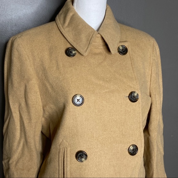 Lauren Ralph Lauren Camel Hair Peacoat Size 8 - Picture 3 of 14